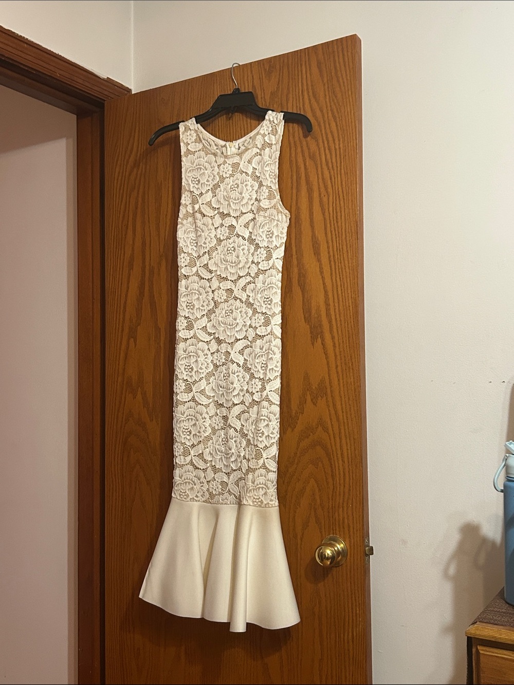Ivory Lace Mermaid Dress with Flared Hem